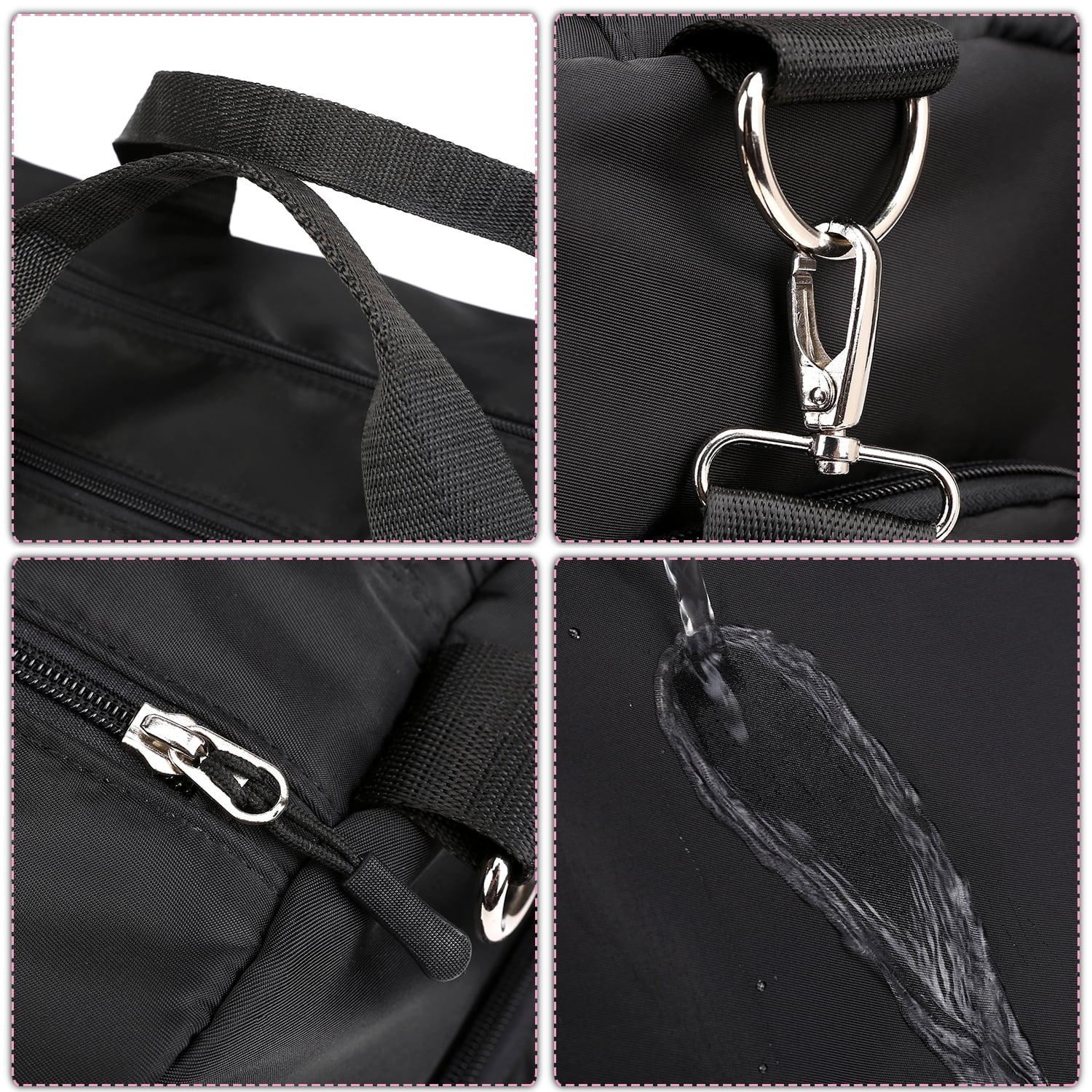 Sports Gym Bag Lightweight Travel Duffel Handbag with Dry Wet Pocket & Shoes Compartment (Black)