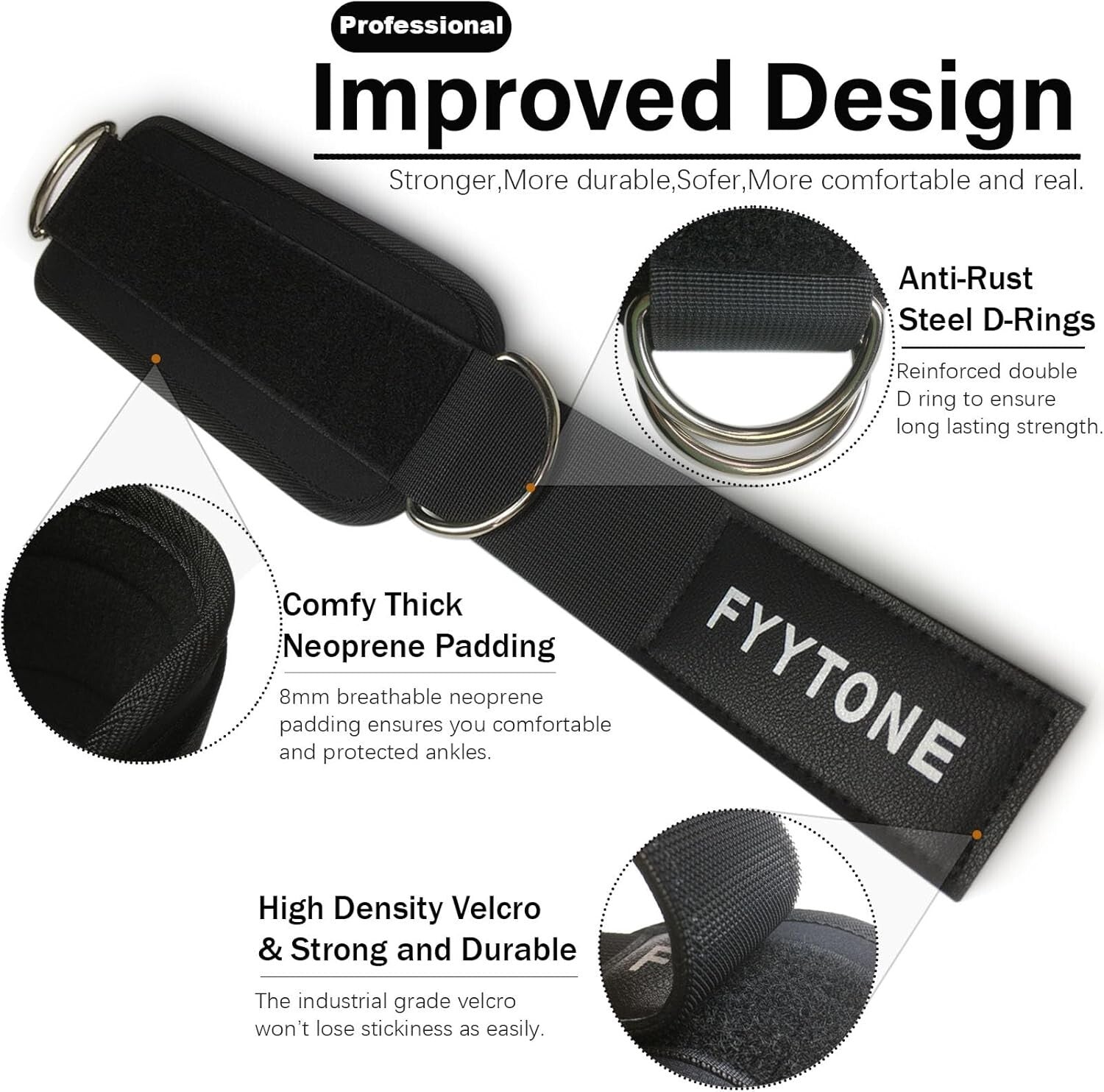 Ankle Strap for Cable Machine 1 Pair Ankle Bands for Working Out Ankle Cuffs