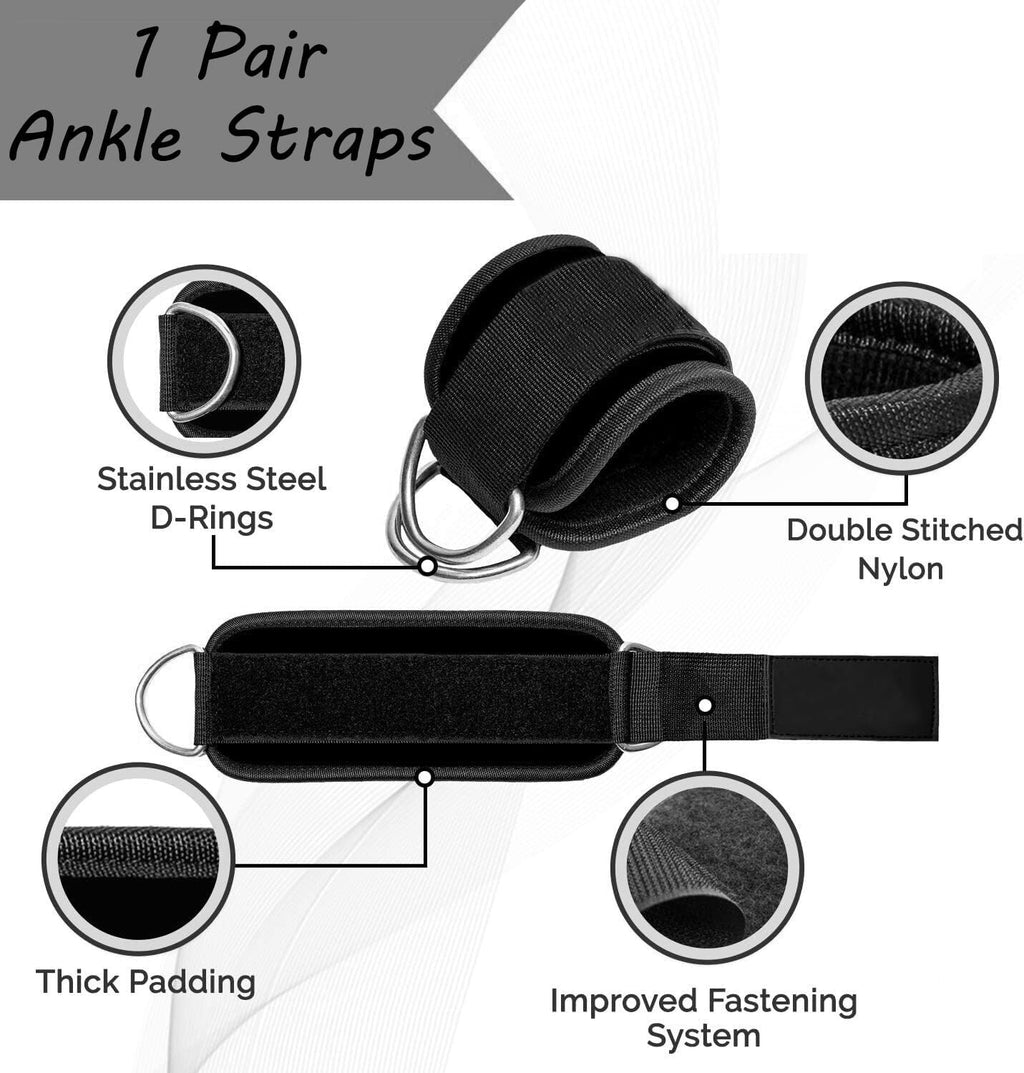 Ankle Strap for Cable Machine 1 Pair Ankle Bands for Working Out Ankle Cuffs