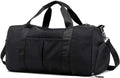 Sports Gym Bag Lightweight Travel Duffel Handbag with Dry Wet Pocket & Shoes Compartment (Black)