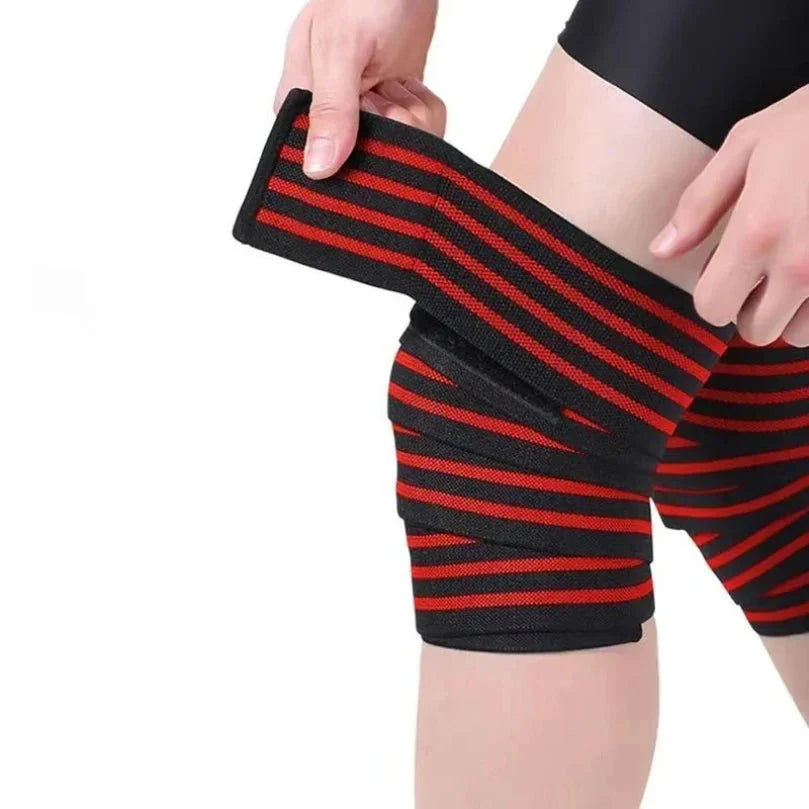 Sports Knee Wraps (Pair) Weight Lifting, Gym Workout, Cross Training Wods,Fitness & Powerlifting - Knee Straps Squats - Compression & Elastic Support