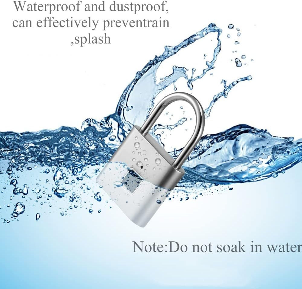Fingerprint Padlock, USB Charging Waterproof Mini Smart Security Lock with No App, No Key, No Trouble, Friendly for Kids and Elderly