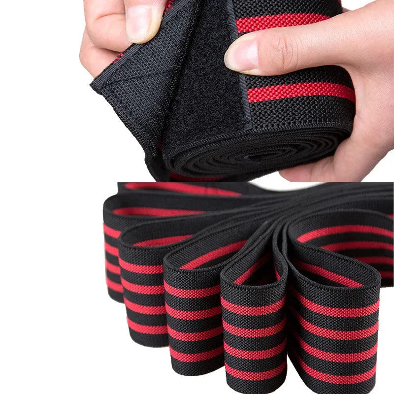 Sports Knee Wraps (Pair) Weight Lifting, Gym Workout, Cross Training Wods,Fitness & Powerlifting - Knee Straps Squats - Compression & Elastic Support